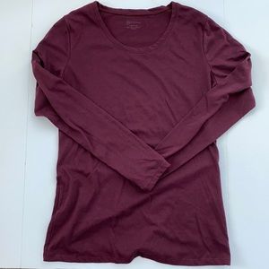 No Boundaries Long Sleeve Top Scoop Neck Burgundy Girls Large